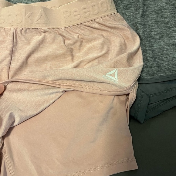 2 Pair Reebok Running Lined w/ Under/Biker Shorts Soft Athletic Shorts - Picture 4 of 6